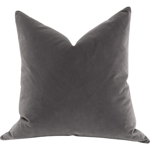 The Basic 26" Essential Euro Pillow in Dark Dove Gray Velvet (Set of 2)